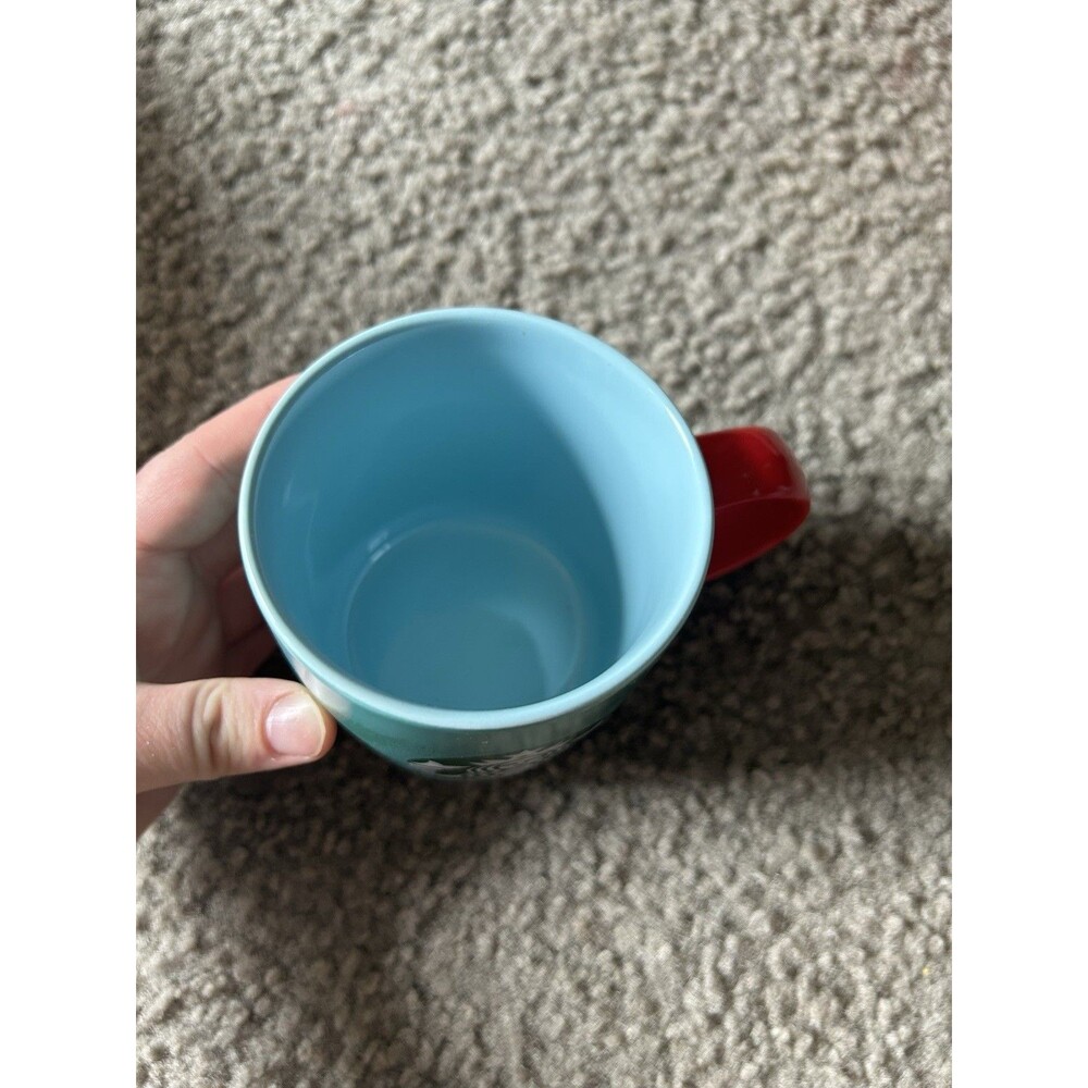 Starbucks 2024 Holiday Green Blue Marbled Coffee Cup Mug 11 Oz - Picture 3 of 5